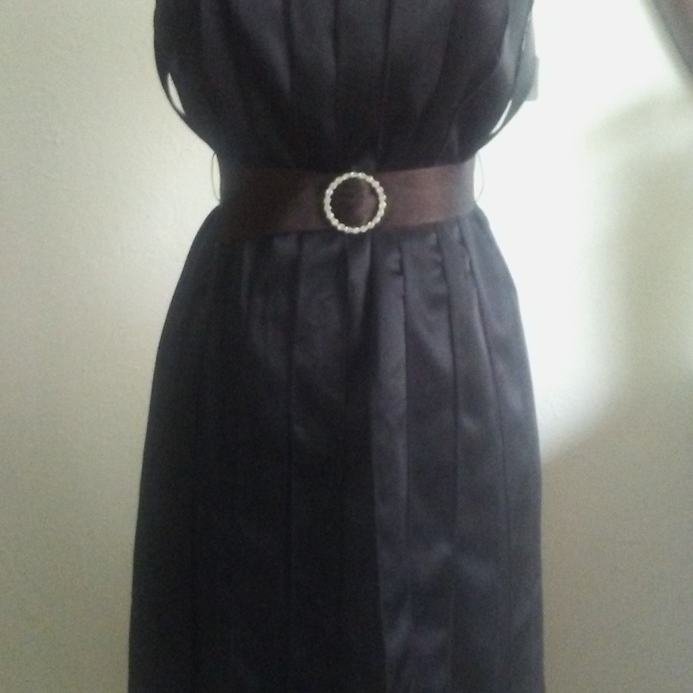 Black satin ribbon dress